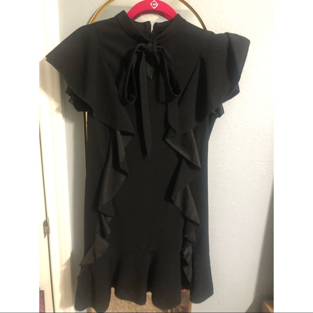 Black Ruffle Tie Dress